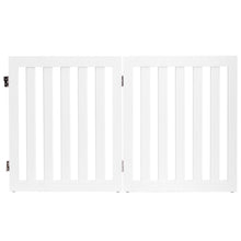 Load image into Gallery viewer, Gymax 24'' Configurable Folding Free Standing 5 Panel Wood Pet Dog Safety Fence White