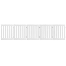 Load image into Gallery viewer, Gymax 24'' Configurable Folding Free Standing 5 Panel Wood Pet Dog Safety Fence White