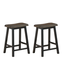 Load image into Gallery viewer, Gymax Set of 2 Bar Stools 24''H Saddle Seat Pub Chair Home Kitchen Dining Room Gray
