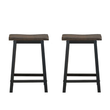 Load image into Gallery viewer, Gymax Set of 2 Bar Stools 24''H Saddle Seat Pub Chair Home Kitchen Dining Room Gray