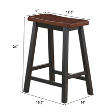 Load image into Gallery viewer, Gymax Set of 2 Bar Stools 24''H Saddle Seat Pub Chair Home Kitchen Dining Room Brown
