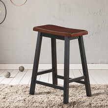 Load image into Gallery viewer, Gymax Set of 2 Bar Stools 24''H Saddle Seat Pub Chair Home Kitchen Dining Room Brown