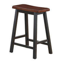 Load image into Gallery viewer, Gymax Set of 2 Bar Stools 24''H Saddle Seat Pub Chair Home Kitchen Dining Room Brown