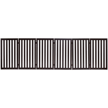 Load image into Gallery viewer, Gymax 35'' Configurable Folding Free Standing 2-6 Panel Wood Pet Dog Safety Fence Brown