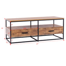 Load image into Gallery viewer, Gymax 47'' 2-Tier Cocktail Coffee Table Metal Desk Shelf Storage Bedroom W/2 Drawer