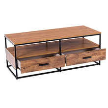 Load image into Gallery viewer, Gymax 47'' 2-Tier Cocktail Coffee Table Metal Desk Shelf Storage Bedroom W/2 Drawer