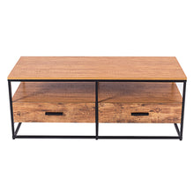 Load image into Gallery viewer, Gymax 47'' 2-Tier Cocktail Coffee Table Metal Desk Shelf Storage Bedroom W/2 Drawer