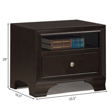 Load image into Gallery viewer, Gymax Vintage Nightstand Solid Wood Sofa Side End Table W/ USB Port & Drawer Brown