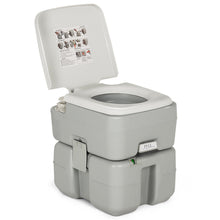 Load image into Gallery viewer, Gymax 5.3 Gallon Portable Travel Toilet Outdoor Camping Toilet w/ Piston Pump Flush