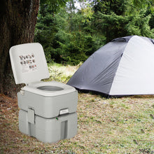 Load image into Gallery viewer, Gymax 5.3 Gallon Portable Travel Toilet Outdoor Camping Toilet w/ Piston Pump Flush