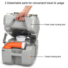 Load image into Gallery viewer, Gymax 5.3 Gallon Portable Travel Toilet Outdoor Camping Toilet w/ Piston Pump Flush