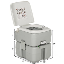 Load image into Gallery viewer, Gymax 5.3 Gallon Portable Travel Toilet Outdoor Camping Toilet w/ Piston Pump Flush