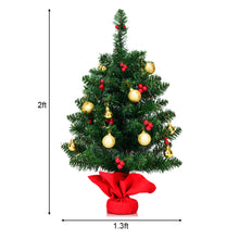 Load image into Gallery viewer, Gymax 24'' Pre-Lit PVC Christmas Tree Battery Operated Tabletop LED Lights Holiday Decor