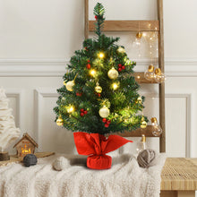 Load image into Gallery viewer, Gymax 24'' Pre-Lit PVC Christmas Tree Battery Operated Tabletop LED Lights Holiday Decor