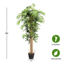 Load image into Gallery viewer, Gymax Artificial Bamboo Silk Tree Planter Green 5 Feet Holiday Decor