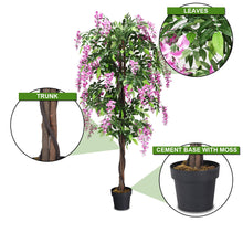 Load image into Gallery viewer, Gymax Artificial Wistera Silk Tree Pink Flower 6 Feet Home Holiday Decor