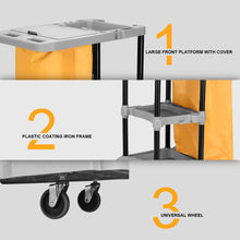 Load image into Gallery viewer, Gymax Commercial Janitorial Cleaning Cart 3 Shelf Housekeeping Ultility Cart Vinyl Bag