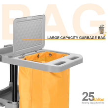 Load image into Gallery viewer, Gymax Commercial Janitorial Cleaning Cart 3 Shelf Housekeeping Ultility Cart Vinyl Bag
