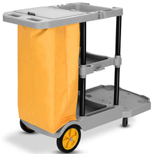 Load image into Gallery viewer, Gymax Commercial Janitorial Cleaning Cart 3 Shelf Housekeeping Ultility Cart Vinyl Bag
