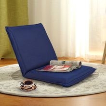 Load image into Gallery viewer, Gymax Adjustable 6-Position Floor Chair Folding Lazy Man Sofa Chair Multiangle Navy