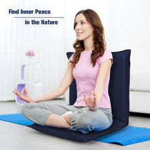 Load image into Gallery viewer, Gymax Adjustable 6-Position Floor Chair Folding Lazy Man Sofa Chair Multiangle Navy