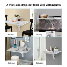 Load image into Gallery viewer, Gymax Wall-Mounted Drop-Leaf Table Folding Kitchen Dining Table Desk Space Saver White