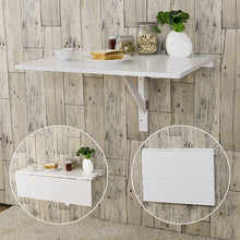 Load image into Gallery viewer, Gymax Wall-Mounted Drop-Leaf Table Folding Kitchen Dining Table Desk Space Saver White