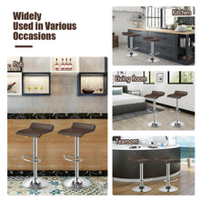 Load image into Gallery viewer, Gymax Set of 2 Swivel Bar Stool Adjustable PU Leather Backless Dining Chair Coffee New