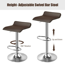 Load image into Gallery viewer, Gymax Set of 2 Swivel Bar Stool Adjustable PU Leather Backless Dining Chair Coffee New