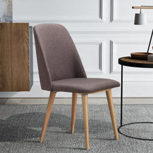 Load image into Gallery viewer, Gymax Set of 2 Accent Dining Chairs Armless Upholstered W/Wood Legs Leisure Furniture