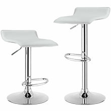 Load image into Gallery viewer, Gymax 2PCS Adjustable Swivel Bar Stools Backless PU Leather White