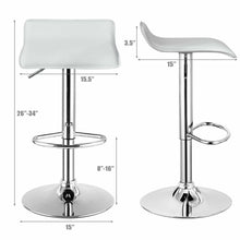 Load image into Gallery viewer, Gymax 2PCS Adjustable Swivel Bar Stools Backless PU Leather White