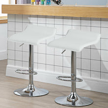 Load image into Gallery viewer, Gymax 2PCS Adjustable Swivel Bar Stools Backless PU Leather White