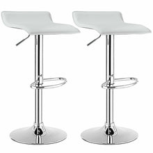 Load image into Gallery viewer, Gymax 2PCS Adjustable Swivel Bar Stools Backless PU Leather White