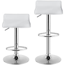Load image into Gallery viewer, Gymax 2PCS Adjustable Swivel Bar Stools Backless PU Leather White
