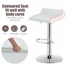 Load image into Gallery viewer, Gymax 2PCS Adjustable Swivel Bar Stools Backless PU Leather White