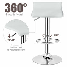 Load image into Gallery viewer, Gymax 2PCS Adjustable Swivel Bar Stools Backless PU Leather White