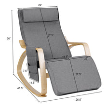 Load image into Gallery viewer, Gymax Rocking Chair Realx Lounge Chair Rocker Adjustable Footrest w/ Pillow & Pocket