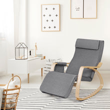 Load image into Gallery viewer, Gymax Rocking Chair Realx Lounge Chair Rocker Adjustable Footrest w/ Pillow & Pocket