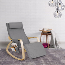 Load image into Gallery viewer, Gymax Rocking Chair Realx Lounge Chair Rocker Adjustable Footrest w/ Pillow & Pocket