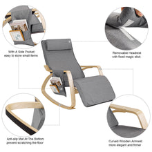 Load image into Gallery viewer, Gymax Rocking Chair Realx Lounge Chair Rocker Adjustable Footrest w/ Pillow & Pocket