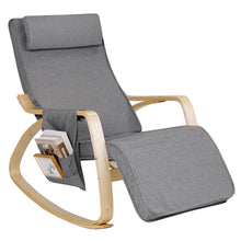 Load image into Gallery viewer, Gymax Rocking Chair Realx Lounge Chair Rocker Adjustable Footrest w/ Pillow & Pocket