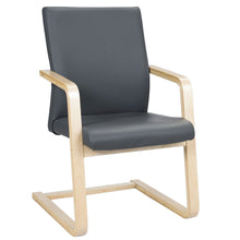 Load image into Gallery viewer, Gymax Accent Lounge Armchair Conference Chair PU Leather Upholstered w/ Wood Leg Home