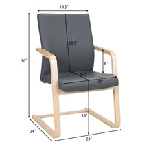 Load image into Gallery viewer, Gymax Accent Lounge Armchair Conference Chair PU Leather Upholstered w/ Wood Leg Home