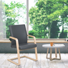 Load image into Gallery viewer, Gymax Accent Lounge Armchair Conference Chair PU Leather Upholstered w/ Wood Leg Home