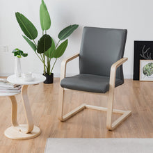 Load image into Gallery viewer, Gymax Accent Lounge Armchair Conference Chair PU Leather Upholstered w/ Wood Leg Home