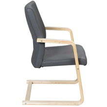Load image into Gallery viewer, Gymax Accent Lounge Armchair Conference Chair PU Leather Upholstered w/ Wood Leg Home