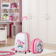 Load image into Gallery viewer, Gymax 2PC Kids Luggage Set 12'' Backpack & 16'' Rolling Suitcase for School Travel ABS