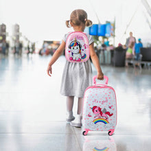 Load image into Gallery viewer, Gymax 2PC Kids Luggage Set 12'' Backpack & 16'' Rolling Suitcase for School Travel ABS