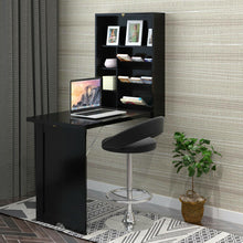 Load image into Gallery viewer, Gymax Wall Mounted Fold-Out Convertible Floating Desk Space Saver Writing Table Black